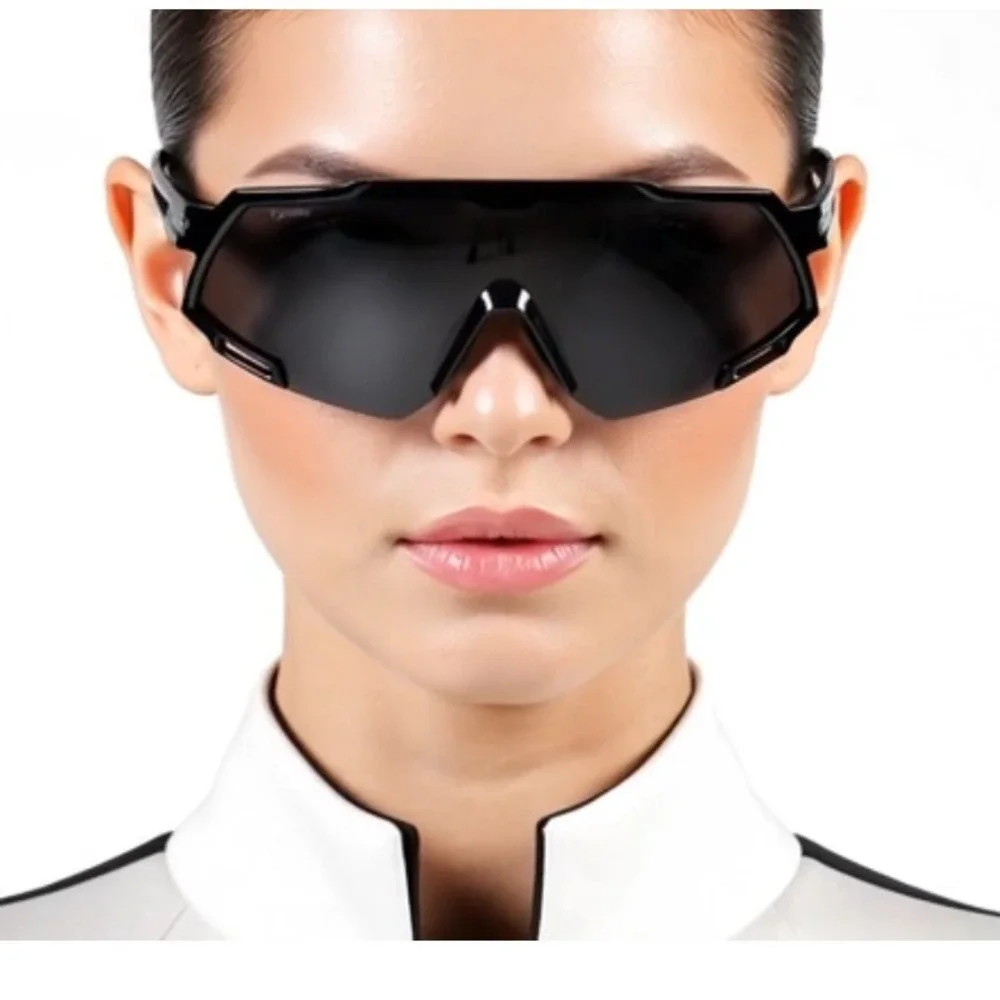 Women Polarized Sunglasses Black Lens Sports Eyewear UV Protection‎ Shield Gafas
